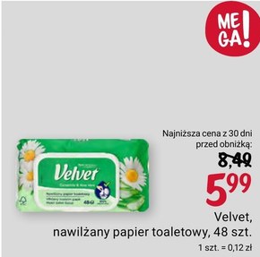 Velvet Camomile & Aloe Vera Nawilżany papier toaletowy 48 sztuk niska cena