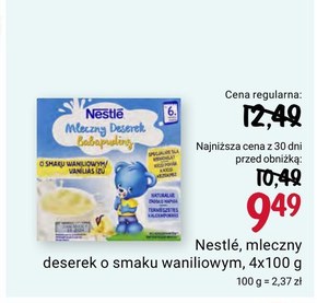 Nestlé Mleczny Deserek o smaku waniliowym dla niemowląt po 6. miesiącu 400 g (4 x 100 g) niska cena