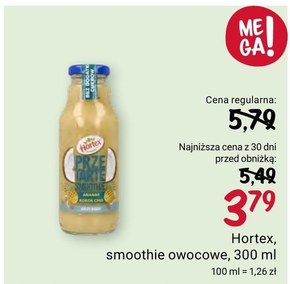 Hortex Przetarte Premium smoothie ananas banan jabłko kokos cytryna z dodatkiem nasion chia 300 ml niska cena