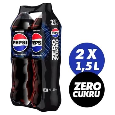 Pepsi-Cola Zero cukru Napój gazowany 3 l (2 x 1,5 l) - 1