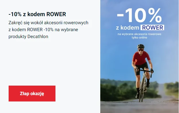 10% zniżki na akcesora rowerowe w sklepie internetowym Decathlon! 10% zniżki na akcesora rowerowe w sklepie internetowym Decathlon!