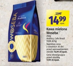 Woseba Café Especial Arabica Kawa palona mielona 250 g niska cena