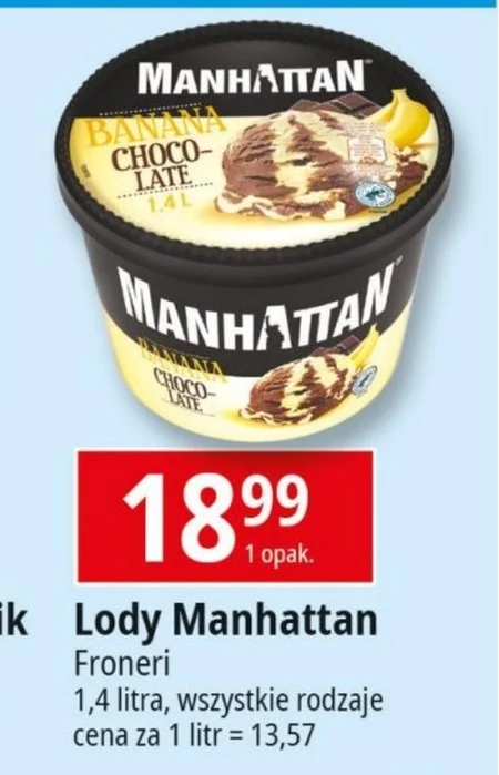 Manhattan Lody z serkiem twarogowym i lody pomarańczowe 1400 ml