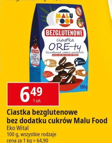 Ciastka bezglutenowe Eko Wital