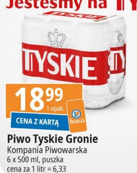 Tyskie Biało-Czerwone Piwo jasne 3 l (6 x 0,5 l)