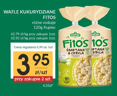 Kupiec Fitos Wafle kukurydziane o smaku śmietanowo-cebulowym 120 g (15 sztuk)