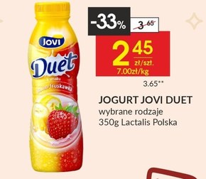 Jovi Duet Napój jogurtowy o smaku banan-truskawka 350 g niska cena