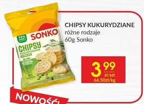Sonko Chipsy kukurydziane zielona cebulka 60 g niska cena