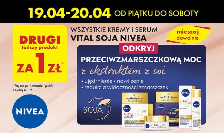 Kremy i serum przeciwzmarszkowe NIvea za 1 zł! 