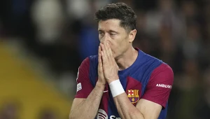 Robert Lewandowski podczas meczu FC Barcelona