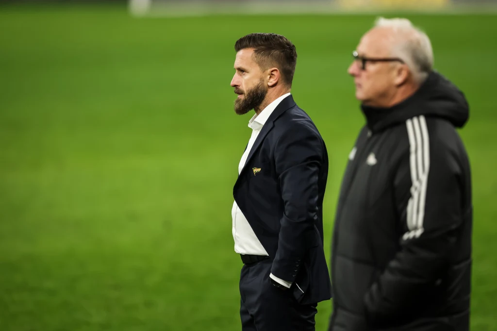 Szymon Grabowski i Kevin Blackwell podczas meczu Lechii Gdańsk z Odrą Opole