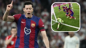 Robert Lewandowski podczas niedzielnego El Clasico - meczu Realu Madryt z FC Barcelona