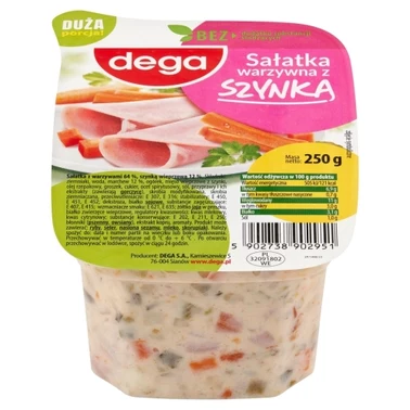 dega Sałatka warzywna z szynką 250 g - 0