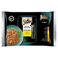 Sheba Selection Karma dla dorosłych kotów w sosie drobiowe smaki 340 g (4 x 85 g)