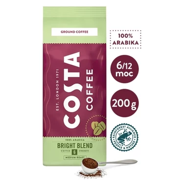 COSTA COFFEE Bright Blend Medium Roast Kawa palona mielona 200 g - 0
