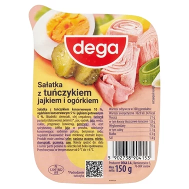 dega Sałatka z tuńczykiem jajkiem i ogórkiem 150 g - 1