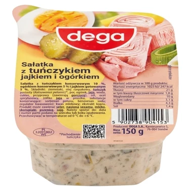 dega Sałatka z tuńczykiem jajkiem i ogórkiem 150 g - 0