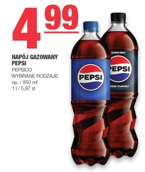 Pepsi-Cola Zero cukru Napój gazowany 0,85 l niska cena