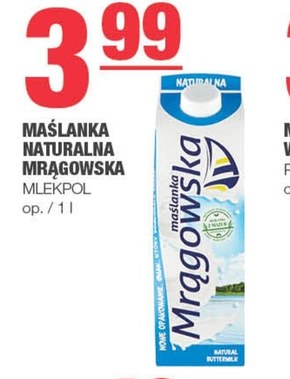 Mlekpol Maślanka Mrągowska naturalna 1 l niska cena