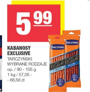 Tarczyński Kabanosy Exclusive wołowe z wieprzowiną 90 g niska cena