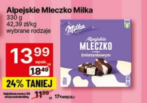 Milka Alpejskie Mleczko Pianka o smaku śmietankowym 330 g niska cena