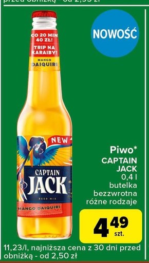 Captain Jack Original Piwo smakowe 400 ml niska cena