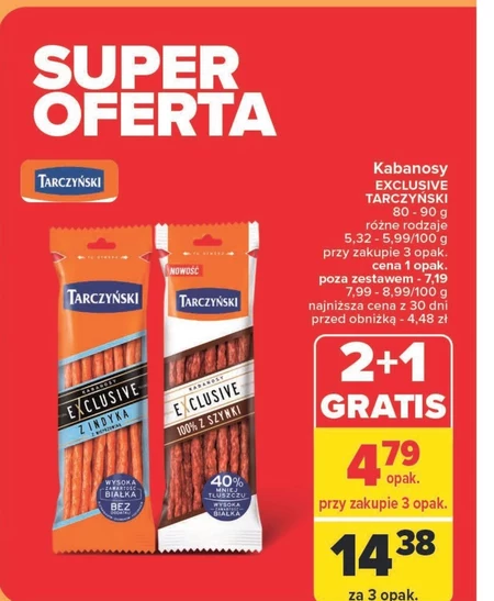 Tarczyński Kabanosy Exclusive z indyka z wieprzowiną 90 g