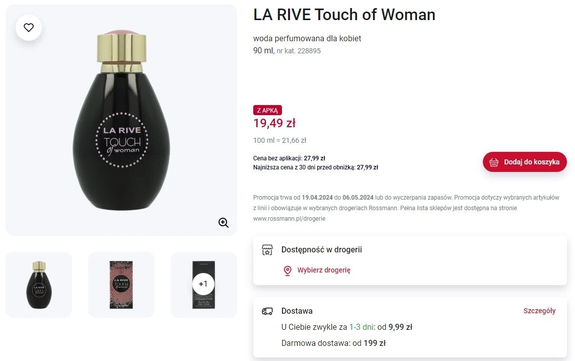 Rossmann oferuje promocję na perfumy LA RIVE!