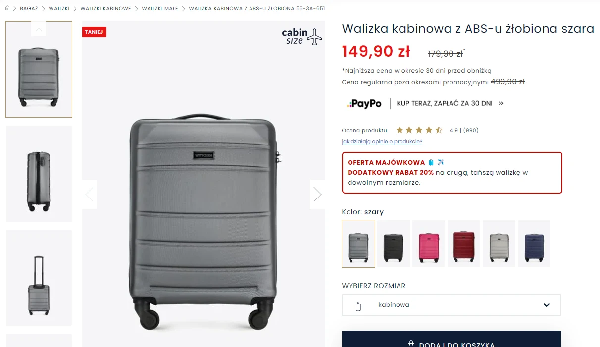 Uwielbiana walizka kabinowa Wittchen na promocji! 