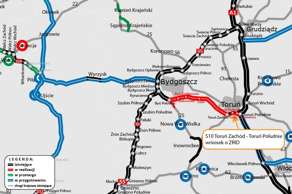 GDDKiA złożyła wniosek o wydanie decyzji ZRID dla kolejnego odcinka S10.