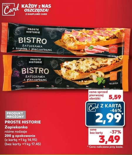 Proste Historie Bistro Zapiekanka z szynką i pieczarkami 200 g