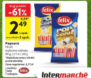 Felix Popcorn solony do mikrofalówki 90 g niska cena