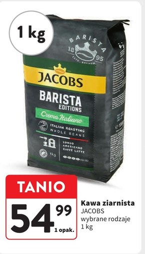 Jacobs Barista Editions Crema Italiano Kawa ziarnista wolno palona 1 kg niska cena