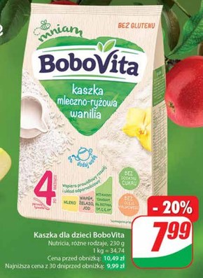 BoboVita Kaszka mleczno-ryżowa wanilia po 4 miesiącu 230 g niska cena