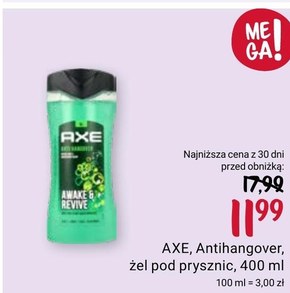 Axe Anti Hangover Żel pod prysznic 3w1 400 ml niska cena