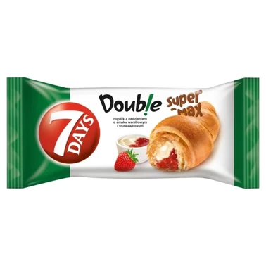 7 Days Doub!e Super Max Rogalik z nadzieniem o smaku waniliowym i truskawkowym 110 g - 1