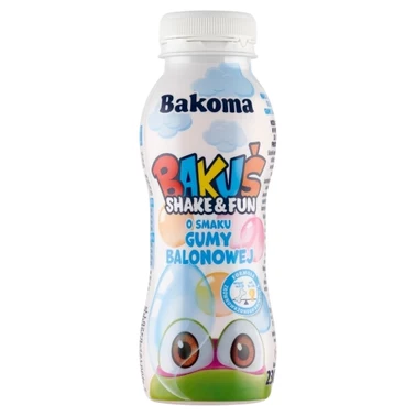 Bakoma Bakuś Shake & Fun Napój mleczny o smaku gumy balonowej 230 g  - 0