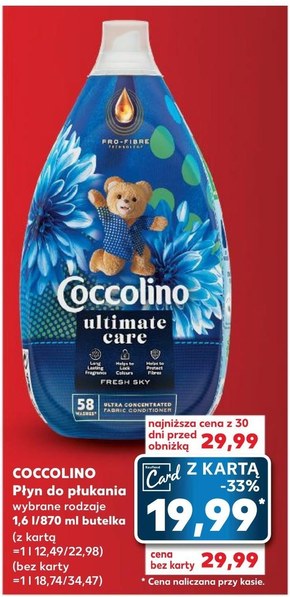 Coccolino Ultimate Care Fresh Sky Płyn do płukania tkanin 870 ml niska cena