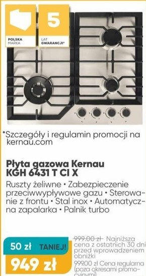 Płyta gazowa Kernau niska cena