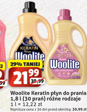Woolite Keratin Therapy Płyn do prania delikatne tkaniny i wełna 1,8 l (30 prań) niska cena