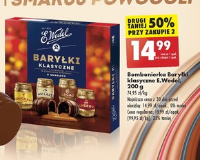 E. Wedel Baryłki klasyczne z alkoholem w czekoladzie deserowej 200 g niska cena