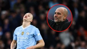 Erling Haaland i Pep Guardiola