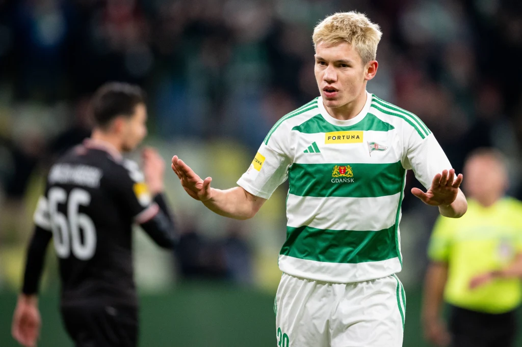 Maksym Chłań zdobył zwycięską bramkę dla Lechii Gdańsk w meczu z :Polonią Warszawa