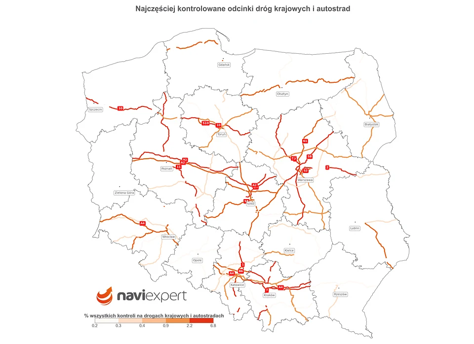 Najczęściej kontrolowane przez policję odcinki dróg w czasie majówki w 2023 roku