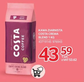 COSTA COFFEE Caffé Crema Blend Kawa ziarnista palona 1 kg niska cena