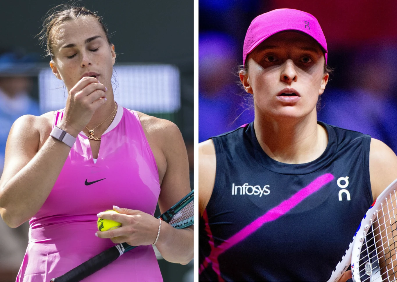 Tenis. Trwa turniej WTA w Madrycie. Na zdjęciu Aryna Sabalenka oraz Iga Świątek Tenis. Trwa turniej WTA w Madrycie. Na zdjęciu Aryna Sabalenka oraz Iga Świątek