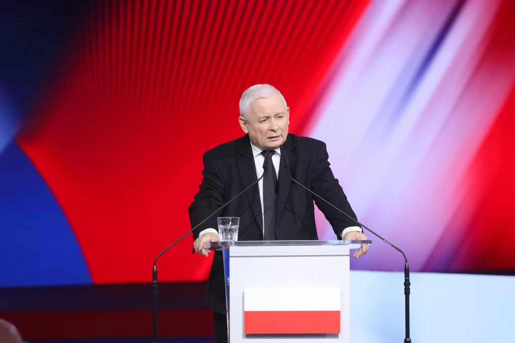 Jarosław Kaczyński podczas konwencji, inaugurującej kampanię europejską przed wyborami do PE 2024 Jarosław Kaczyński podczas konwencji, inaugurującej kampanię europejską przed wyborami do PE 2024
