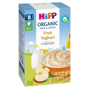 HiPP BIO Kaszka mleczno-zbożowa owoce-jogurt dla niemowląt od 8. miesiąca 250 g - 0