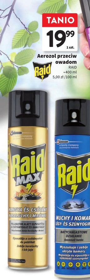 Raid Max Aerozol przeciw karaluchom i mrówkom 400 ml niska cena