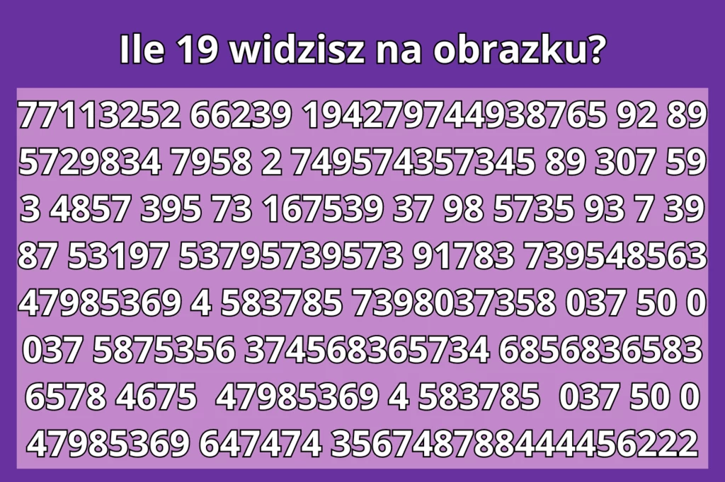 Czy uda ci się ujrzeć wszystkie liczby?